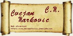 Cvejan Marković vizit kartica